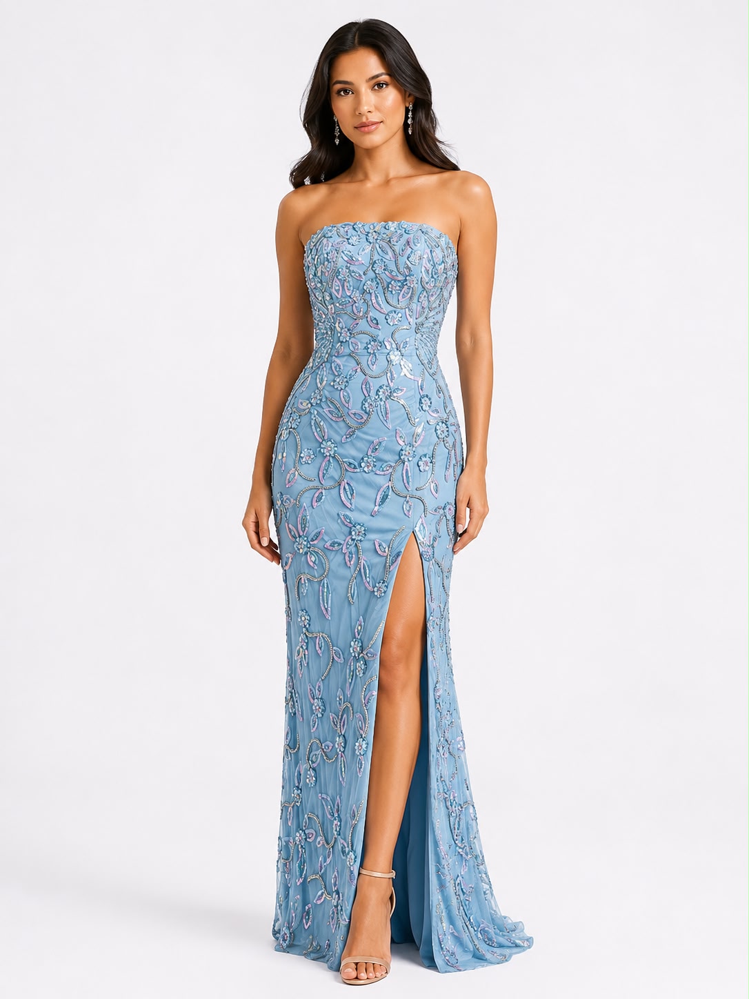 Strapless Embellished Gown