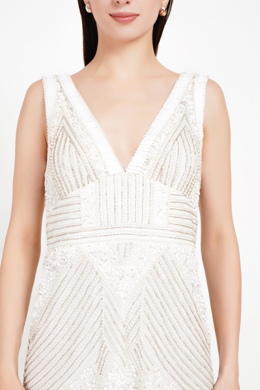 Armour Woven Mini Dress with Beaded Detailing